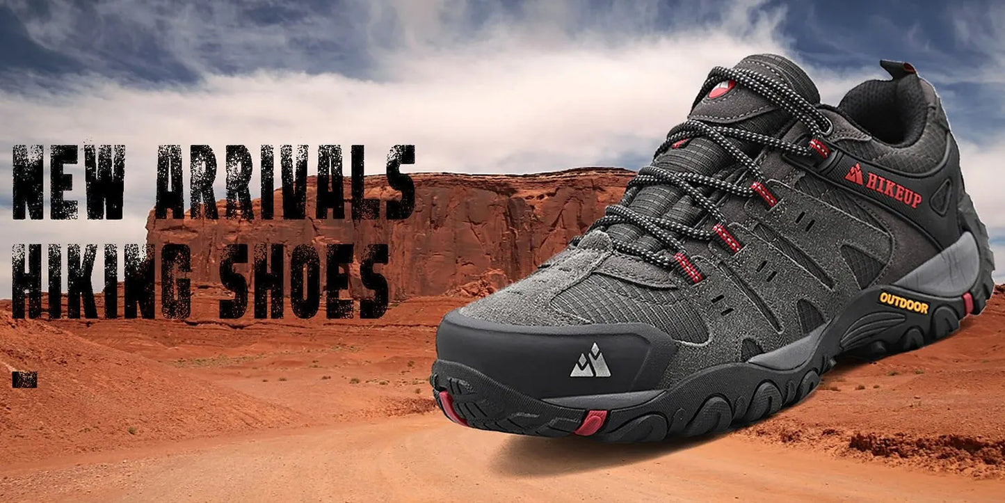 Men's Hiking Shoes with Suede Leather 
Outdoor Shoes, Men Trekking Sneakers