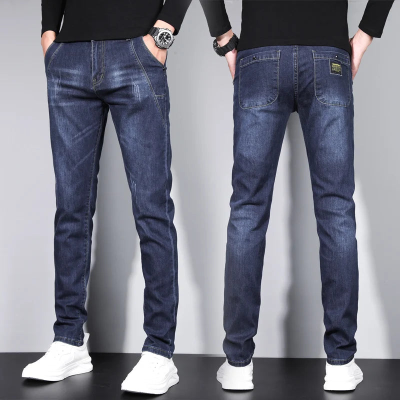 Slim Fit Male Casual Skinny Denim Trousers