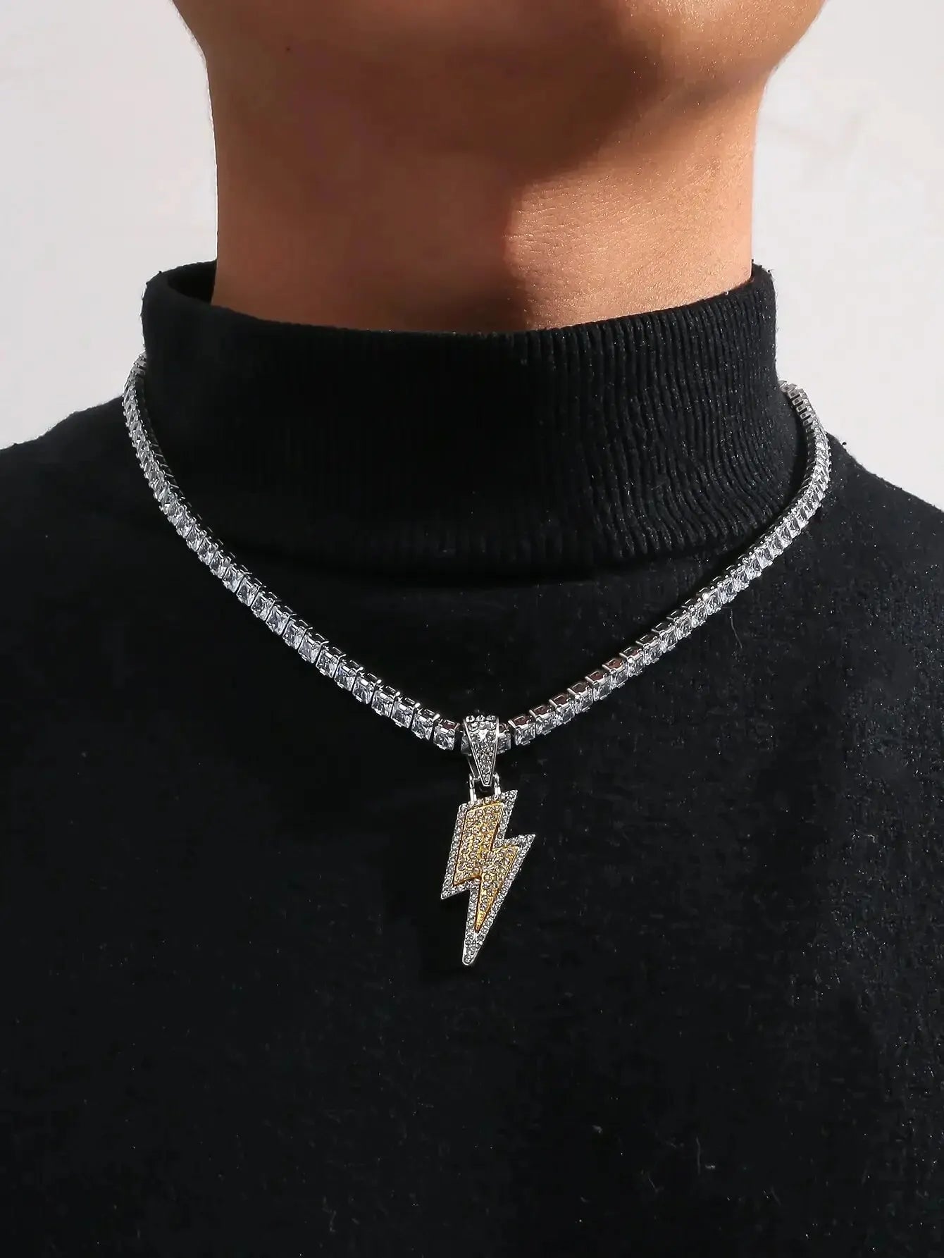 1 Piece Men Lightning Necklace