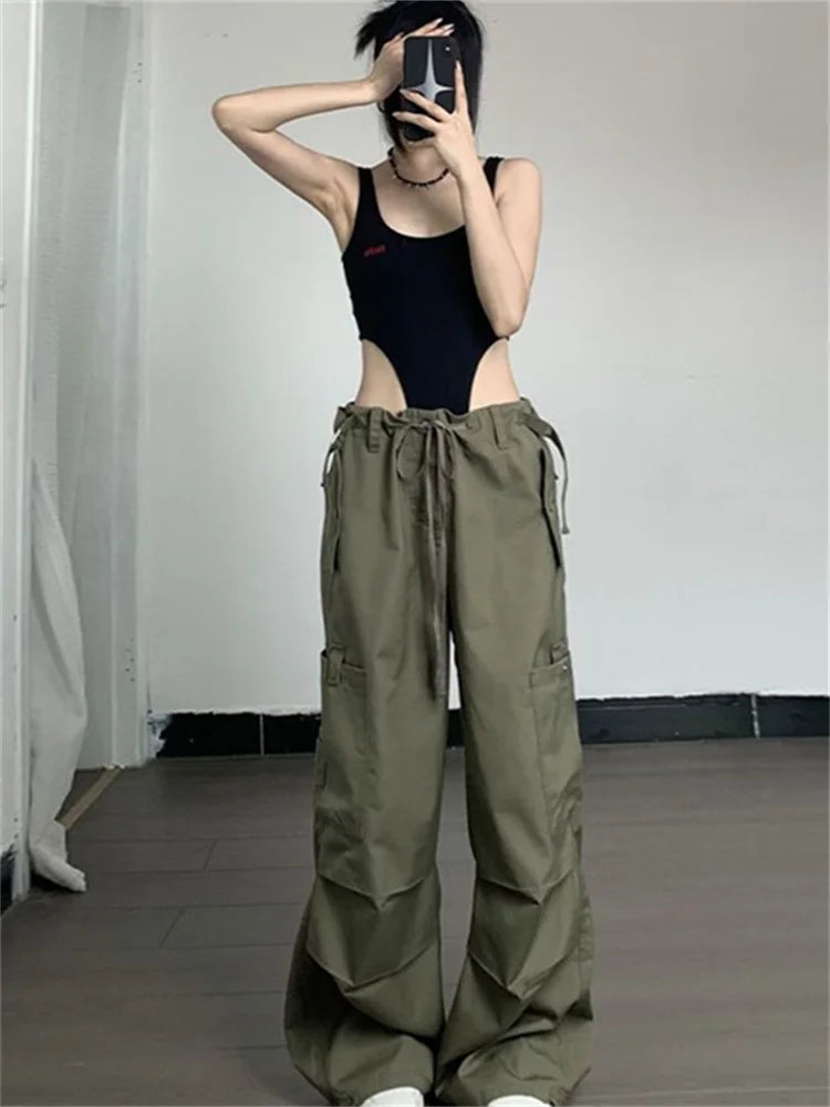 Low Waist Cargo Parachute Pants