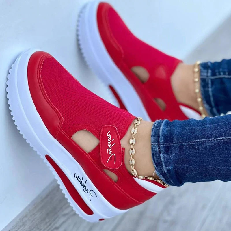 Red Sneakers Women Shoes 
Tennis Shoes, Canvas Casual Sport Shoes Platform Sneaker