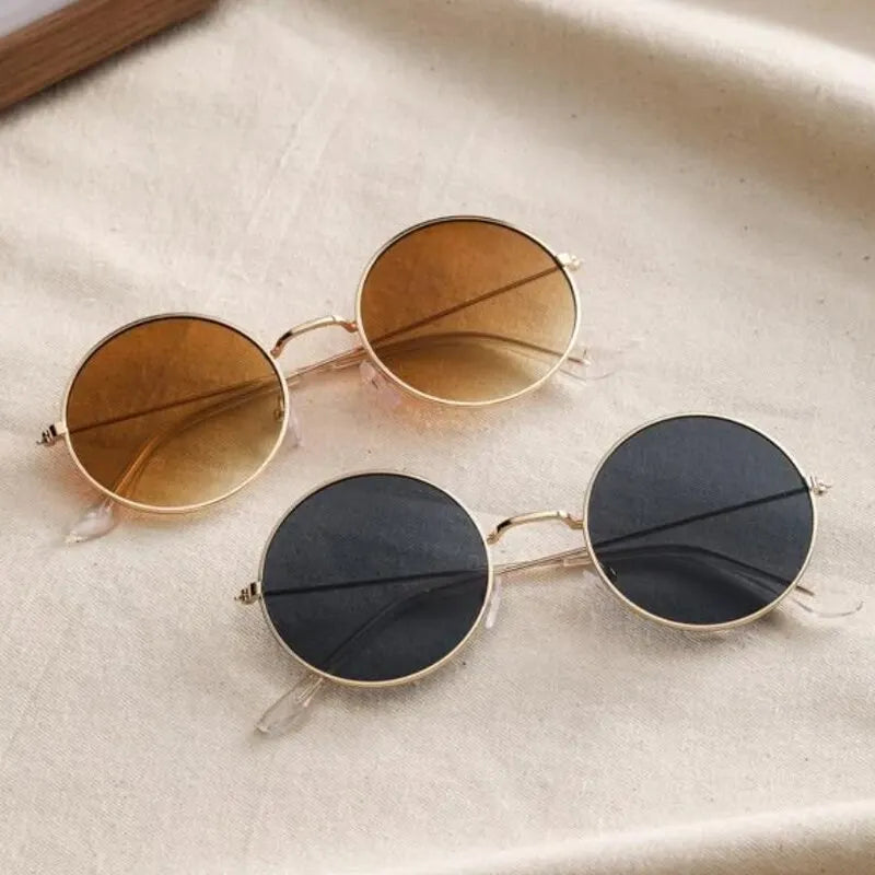 2 Pairs Per Set Small Round Sunglasses for woman's
Cute Skinny Metal Eyewear, Retro, Vintage