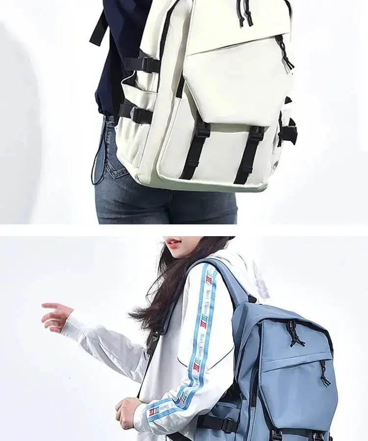 One 15 Inch Polyester Waterproof Solid Color Simple Men Backpack