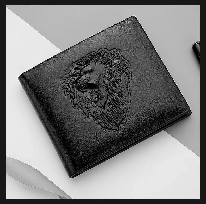 Wallet for Men's Personalized Three-Fold 3D Embossed
Multi-Card Credit Holder Zipper Coin Short Wallet for Men