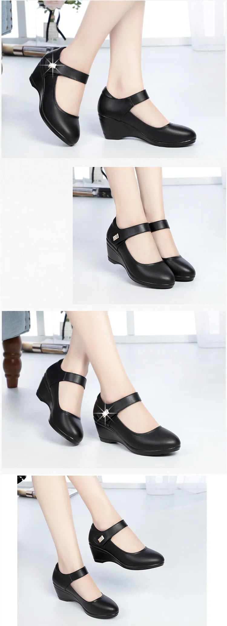 Mom Shoes with High-heel Wedge
 Women Autumn Shoes