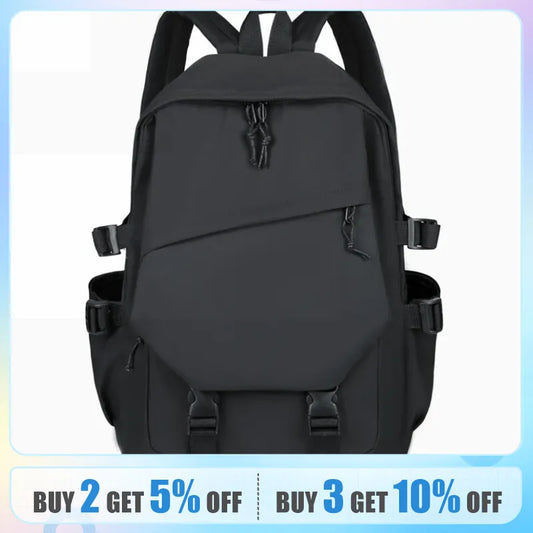 One 15 Inch Polyester Waterproof Solid Color Simple Men Backpack