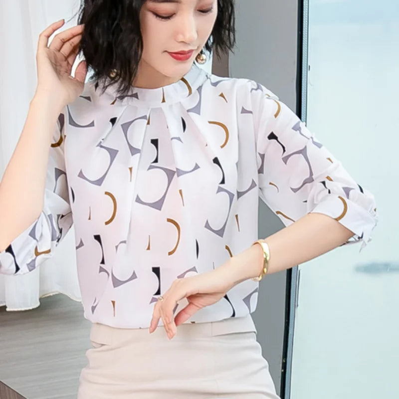 Korean Summer Chiffon Blouse