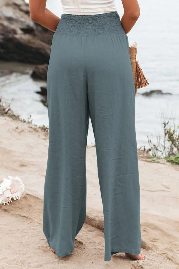 Autumn & Winter Cotton Hemp High Waist Pants