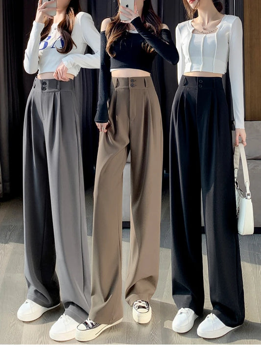 Fashionable High Waist Wide Leg Trouser