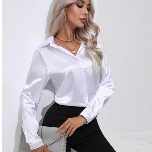 Elegant girls silk Shirt