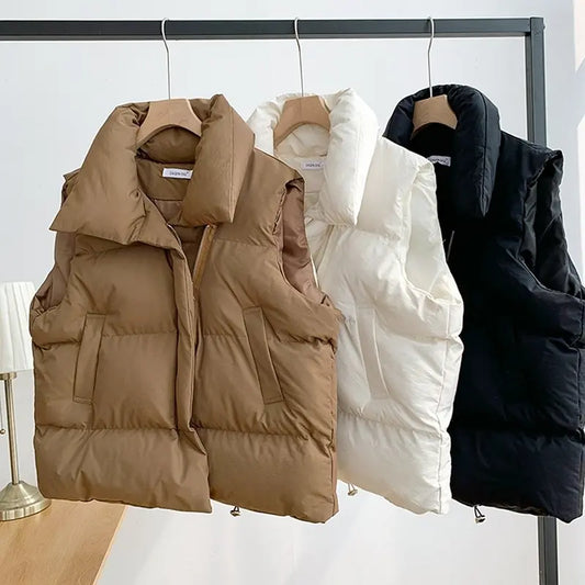 Autumn & Winter Vest Women, Thick Warm Down Vest 
Loose Jacket Casual Outerwear