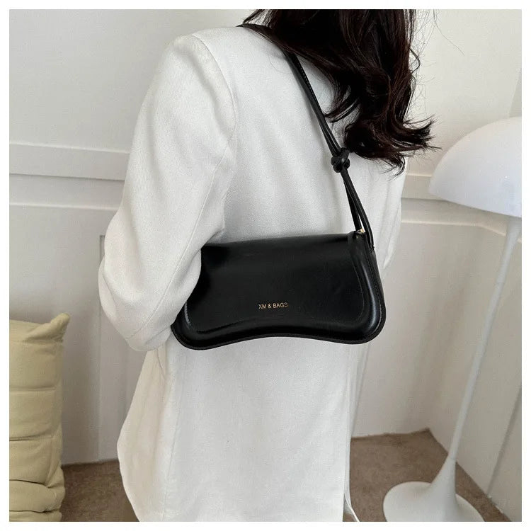 Ladies Shoulder Crossbody Bags 
PU Leather Women Underarm Bags, Solid Color, Small Top-handle