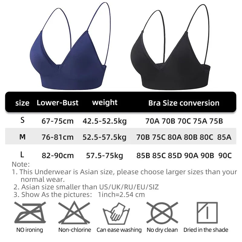 Seamless Bra, Camisole Underwear 
V Neck Gather Up Sports Bra