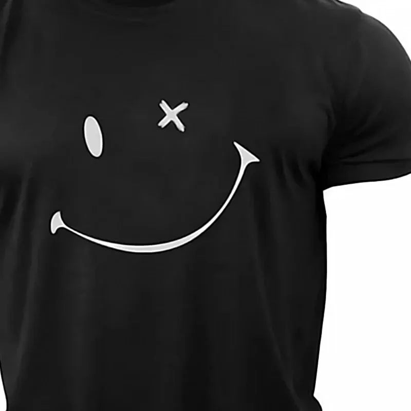 Summer Trend, New Smiling Face 3D Printing Men's T-Shirt
Round Neck Hip-Hop, Sports, Wind Speed Dry, Smooth & Breathable Short Sleeve menswear