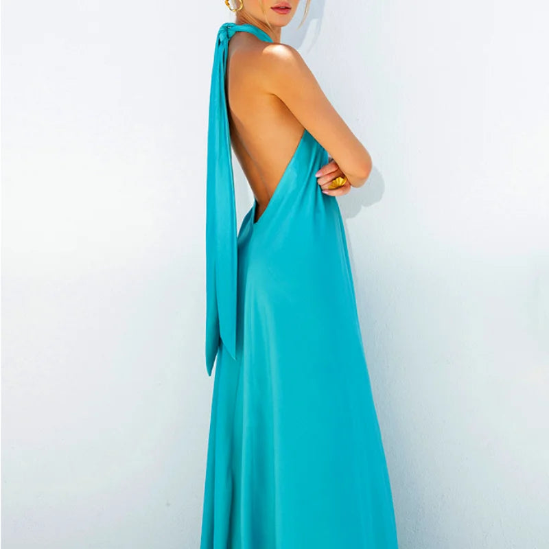 Solid Color Lady Party Dress