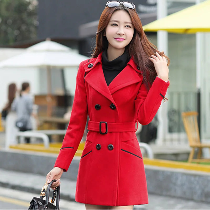 Woolen Long Coat 
Slim Fashion Jacket