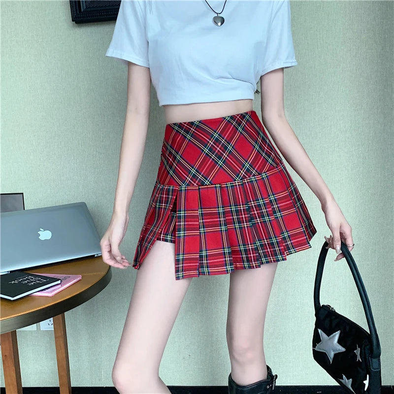 Preppy Style Pleated Mini Skirt