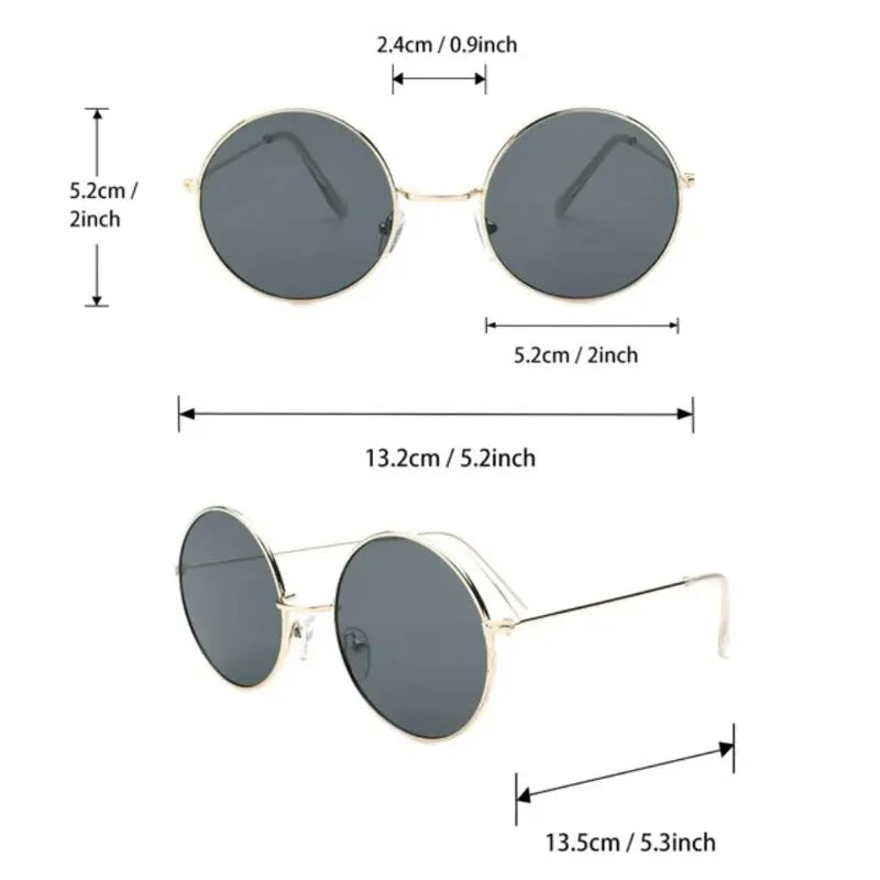 2 Pairs Per Set Small Round Sunglasses for woman's
Cute Skinny Metal Eyewear, Retro, Vintage