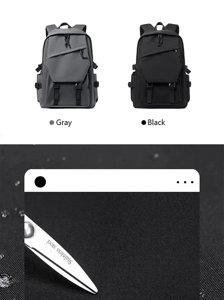 One 15 Inch Polyester Waterproof Solid Color Simple Men Backpack