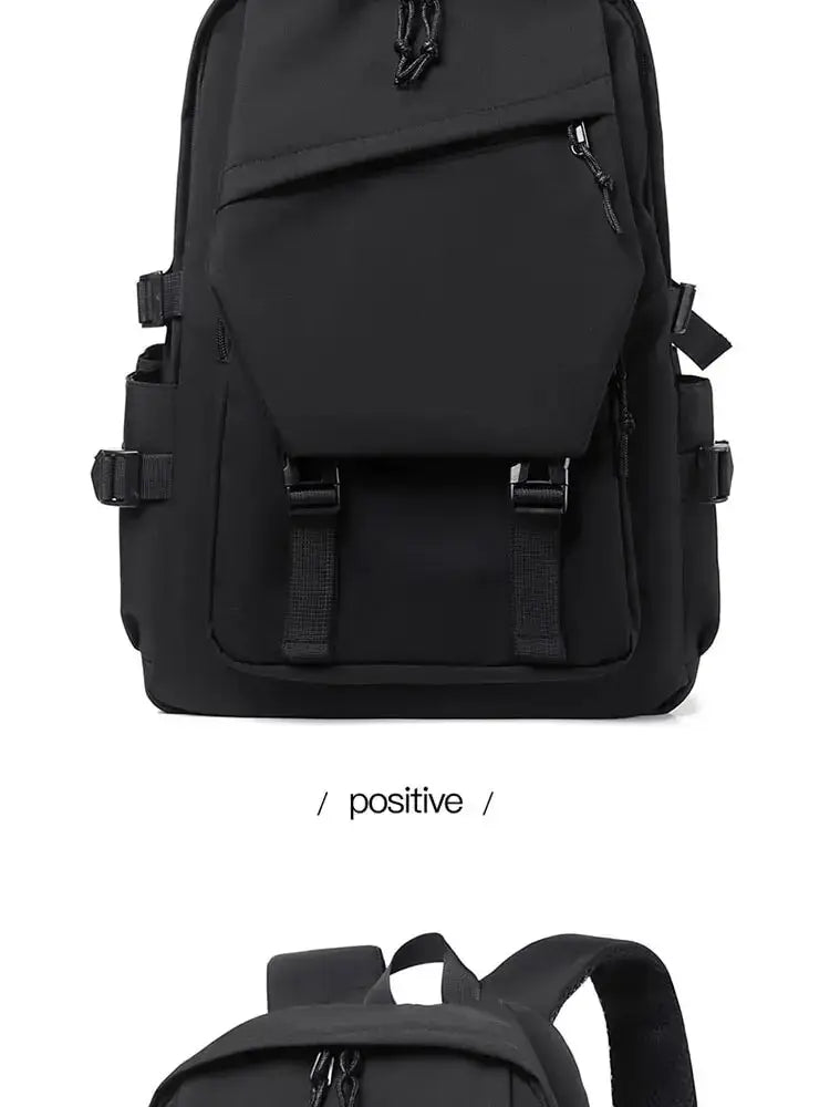 One 15 Inch Polyester Waterproof Solid Color Simple Men Backpack