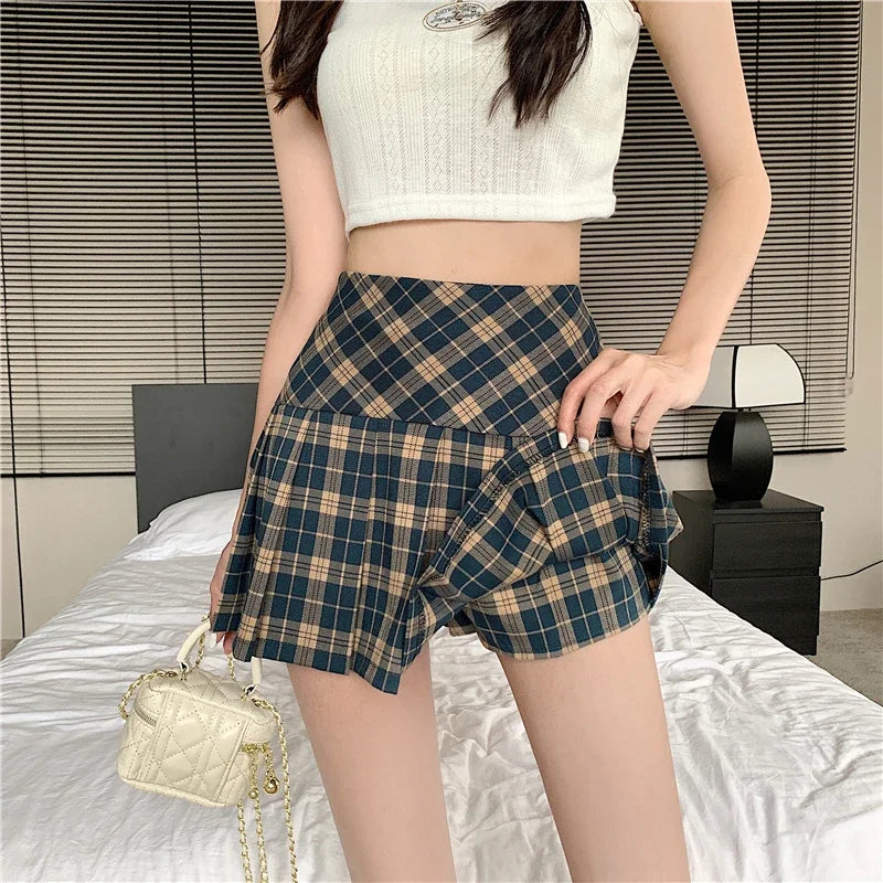 Preppy Style Pleated Mini Skirt