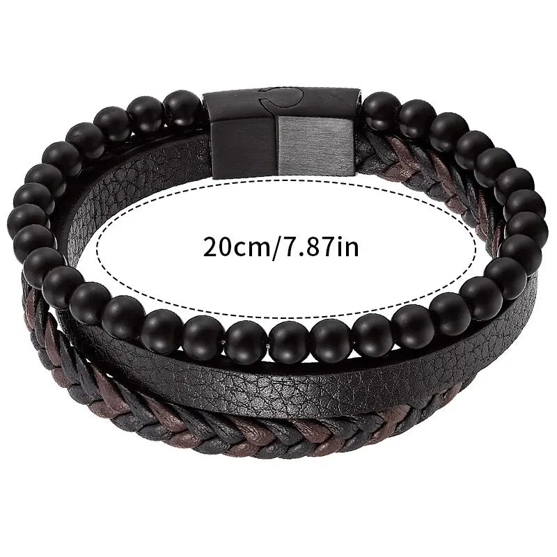 Men Classic Fashion, High Quality Leather Bracelet