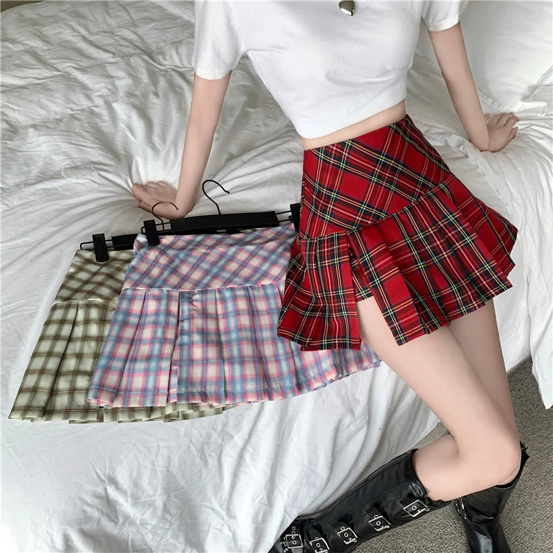 Preppy Style Pleated Mini Skirt