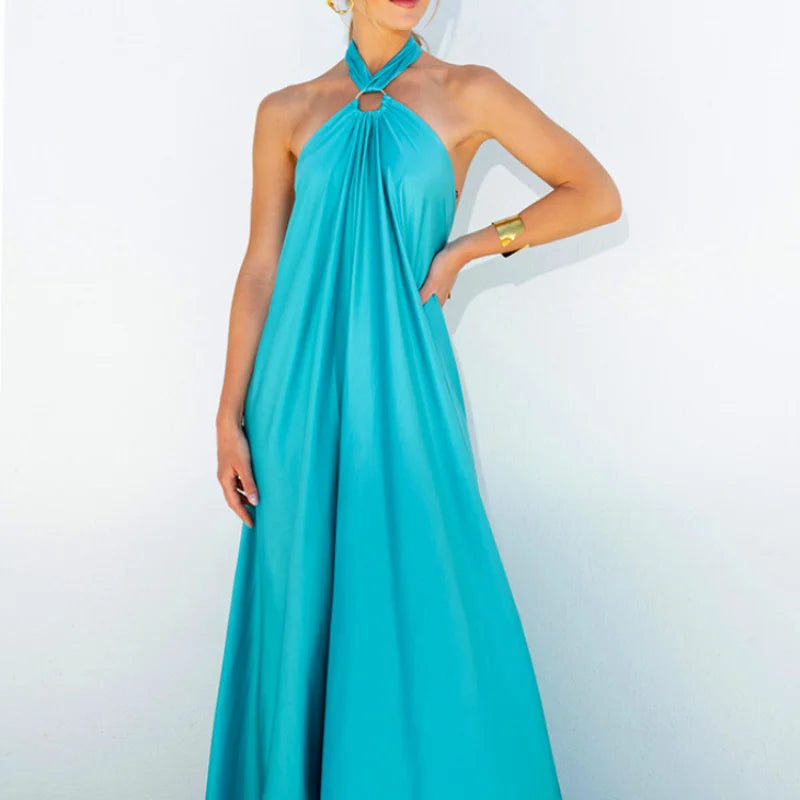 Solid Color Lady Party Dress