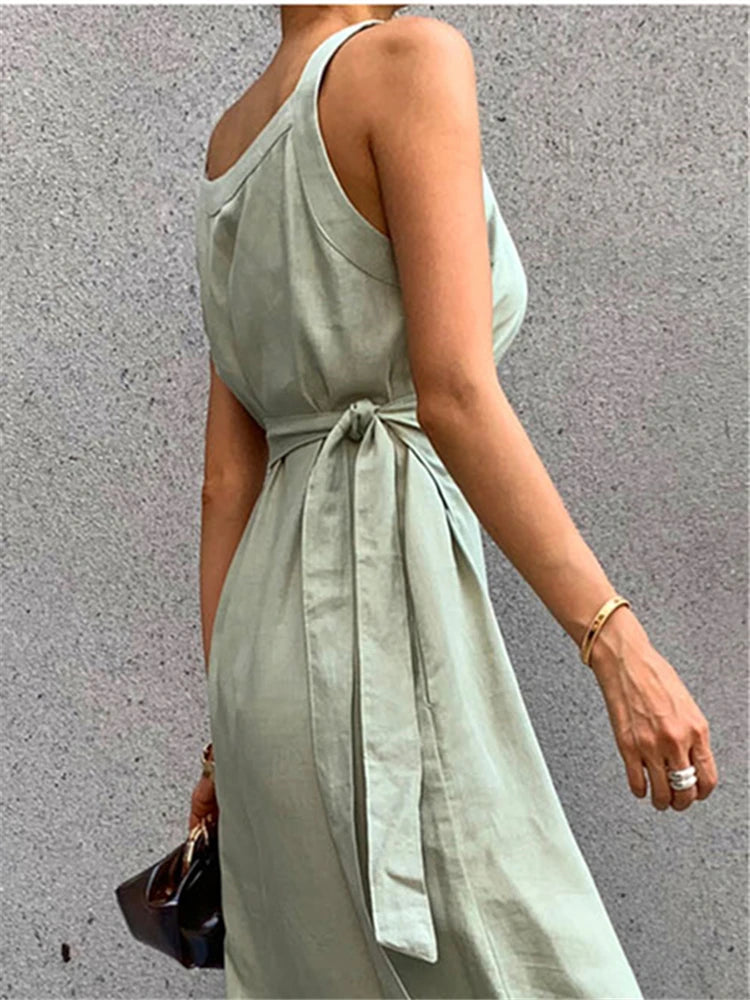 Vintage Lace Up Maxi Dress