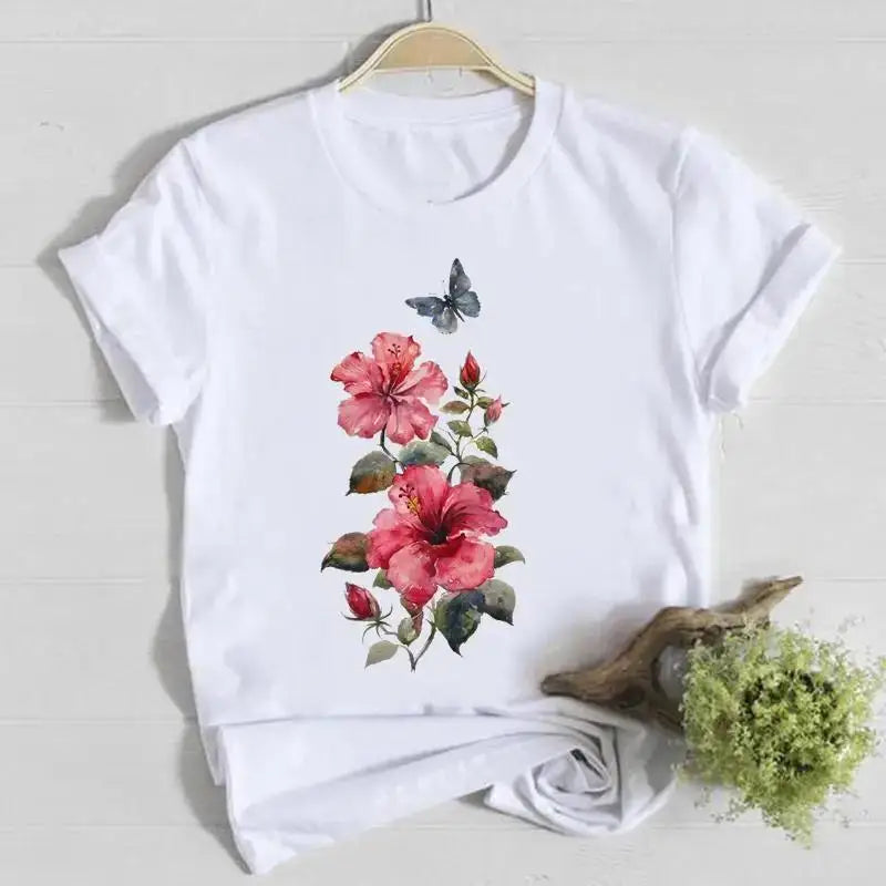 Butterfly Cute Sweet & Lovely Casual T Shirt 
Graphic Print Fashion Crew Neck Short Sleeve