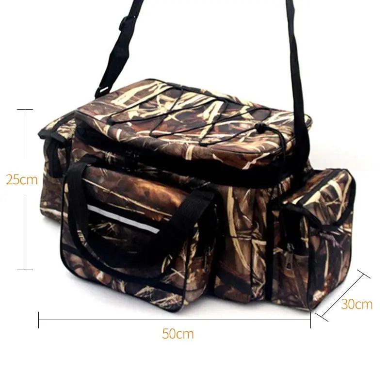 Waterproof Fishing Bag, Nylon Large Capacity, Multi Purpose 
Fishing Tackle Two Layer Waterproof, Outdoor Shoulder Bags