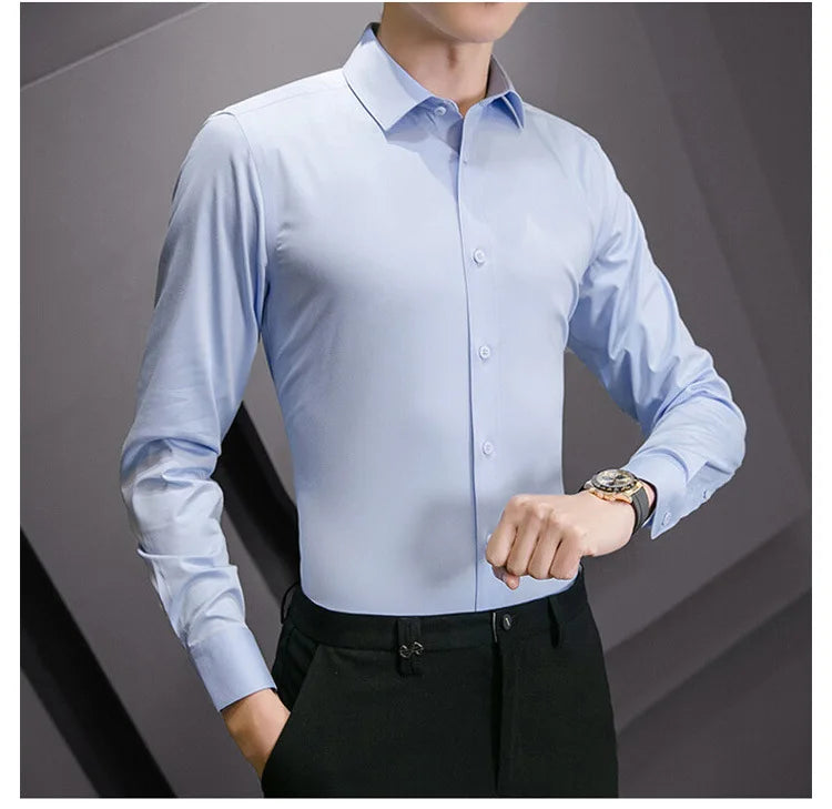 Men Solid Color Classic Business Shirt