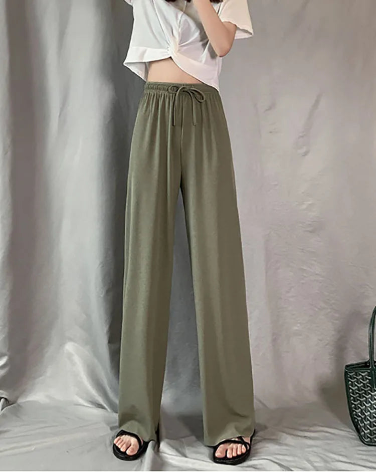 Summer Ice Silk Wide Leg Pants