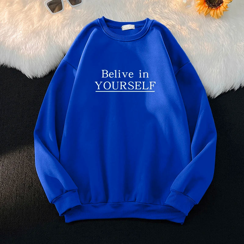 Plus Size Letter Printed Hoodies for Women 
Autumn & Winter Oversized Casual Long Sleeve O-neck Sweatshirt Top