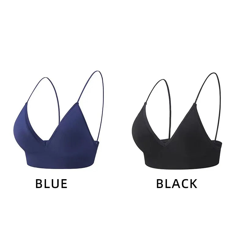 Seamless Bra, Camisole Underwear 
V Neck Gather Up Sports Bra