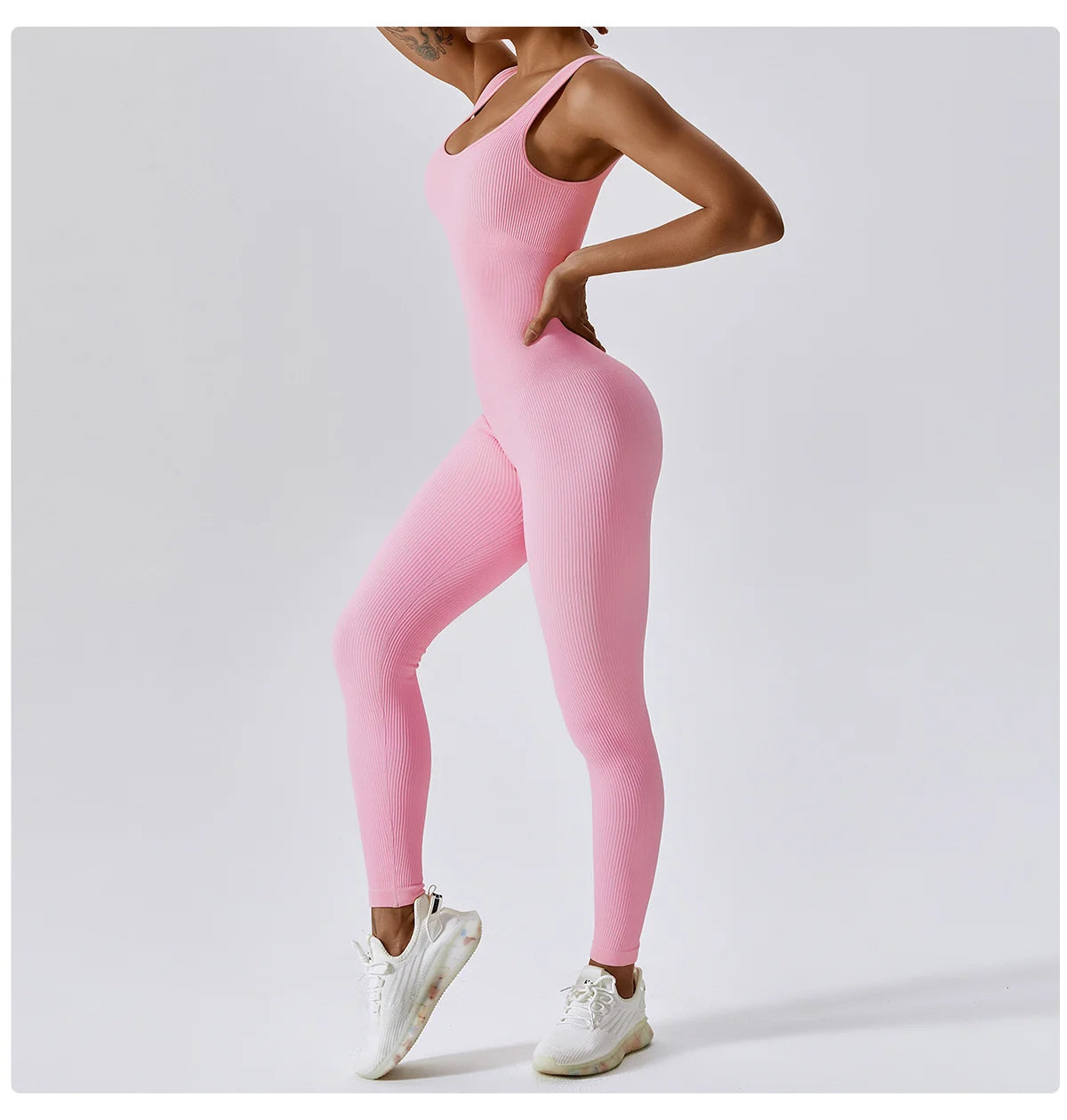 Seamless One-piece Jumpsuit Yoga Suit, Women Dance Romper Fitness Bodysuit 
Workout Siamese Sportswear