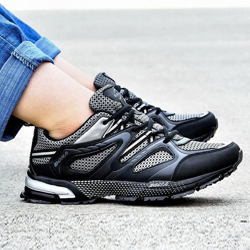 Classics Style Men Running Shoes 
Cow Split Mesh Men Sport Shoes