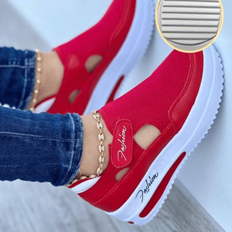 Red Sneakers Women Shoes 
Tennis Shoes, Canvas Casual Sport Shoes Platform Sneaker