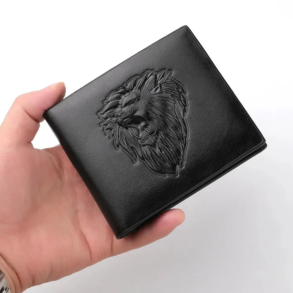 Wallet for Men's Personalized Three-Fold 3D Embossed
Multi-Card Credit Holder Zipper Coin Short Wallet for Men