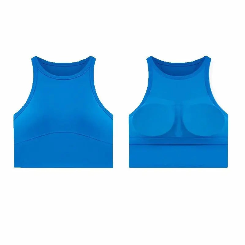 Women Lycra Workout Tank Top with Built in Sports Bra 
Racerback Push Shock-absorbent suit for Yoga, Gym, Sports, Fitness