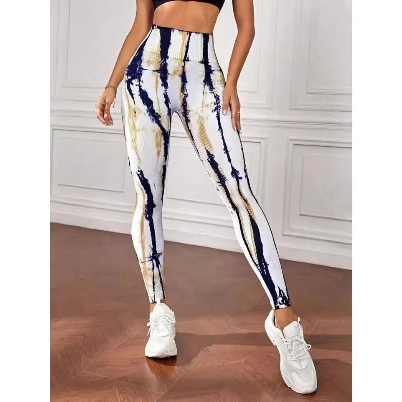 Seamless Tie Dyed Lightning Leggings