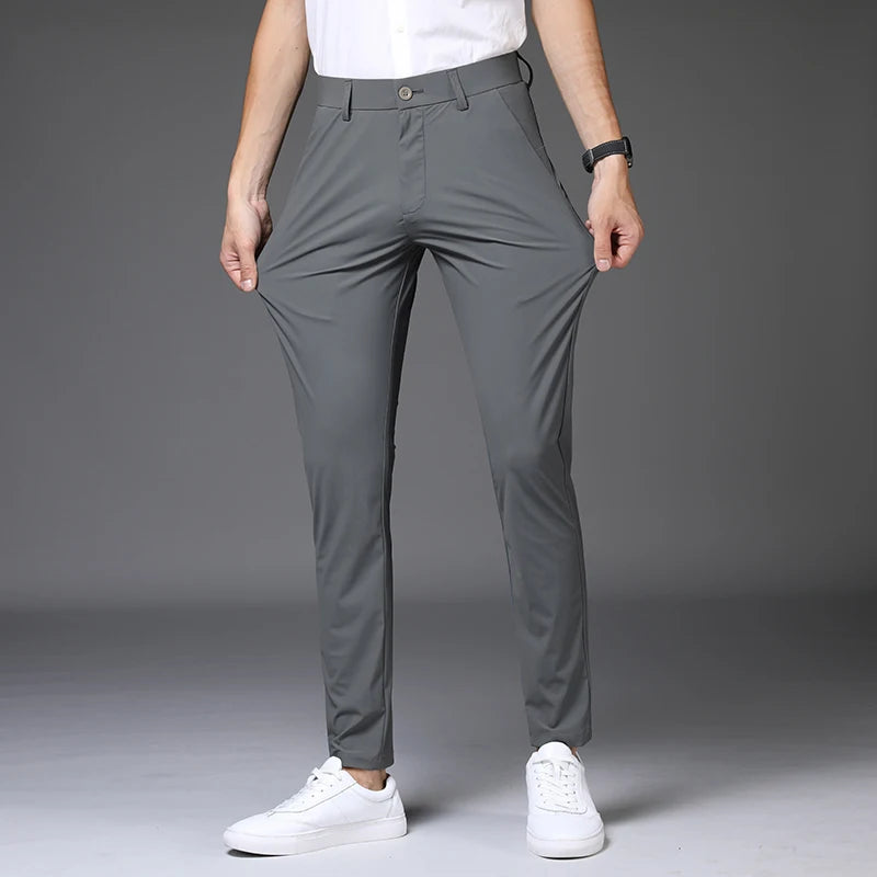 3 Color Spring Summer Thin Men Loose Pants 
Slim Fashion Casual Elasticity Trousers