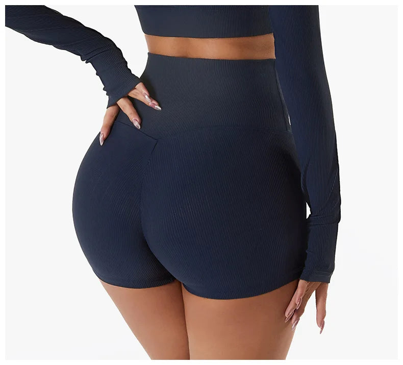 New Summer Seamless Women Tight 
High Waist Women's Running Shorts