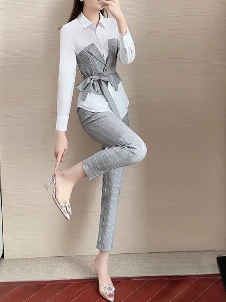 2-piece Set Women's Fashion, Professional Elegant Business Casual Single Breasted Blazer