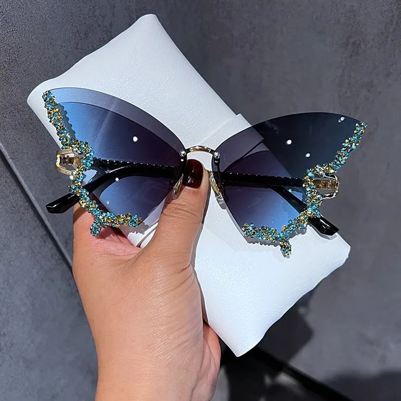 Luxury Diamond Butterfly Sunglasses for Ladies