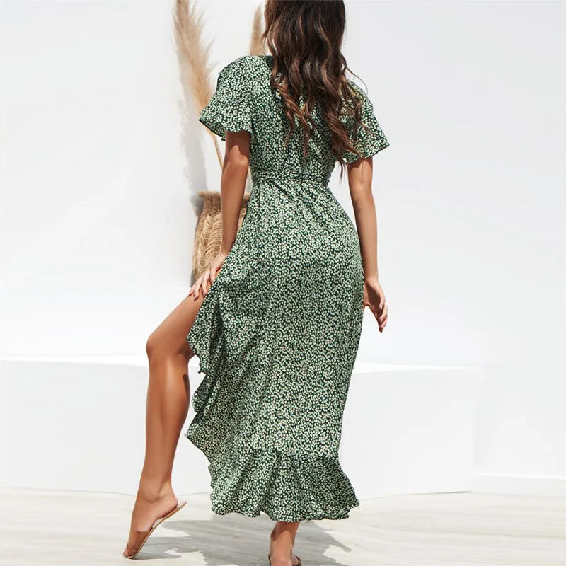 Bohemian V-Neck Long Dress