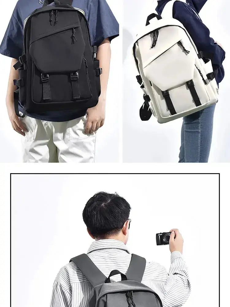 One 15 Inch Polyester Waterproof Solid Color Simple Men Backpack