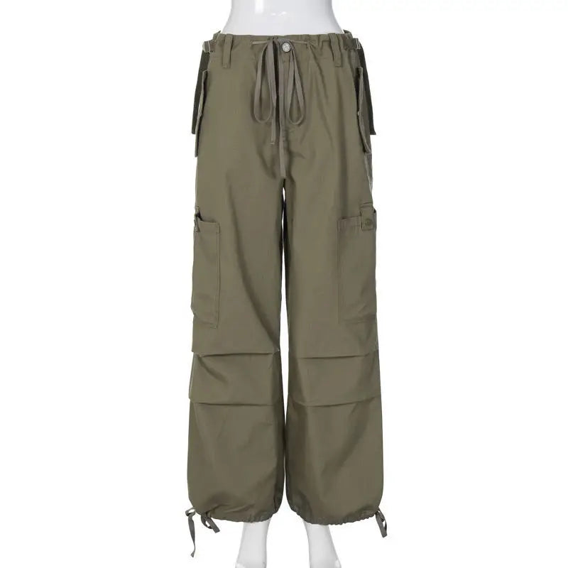 Low Waist Cargo Parachute Pants