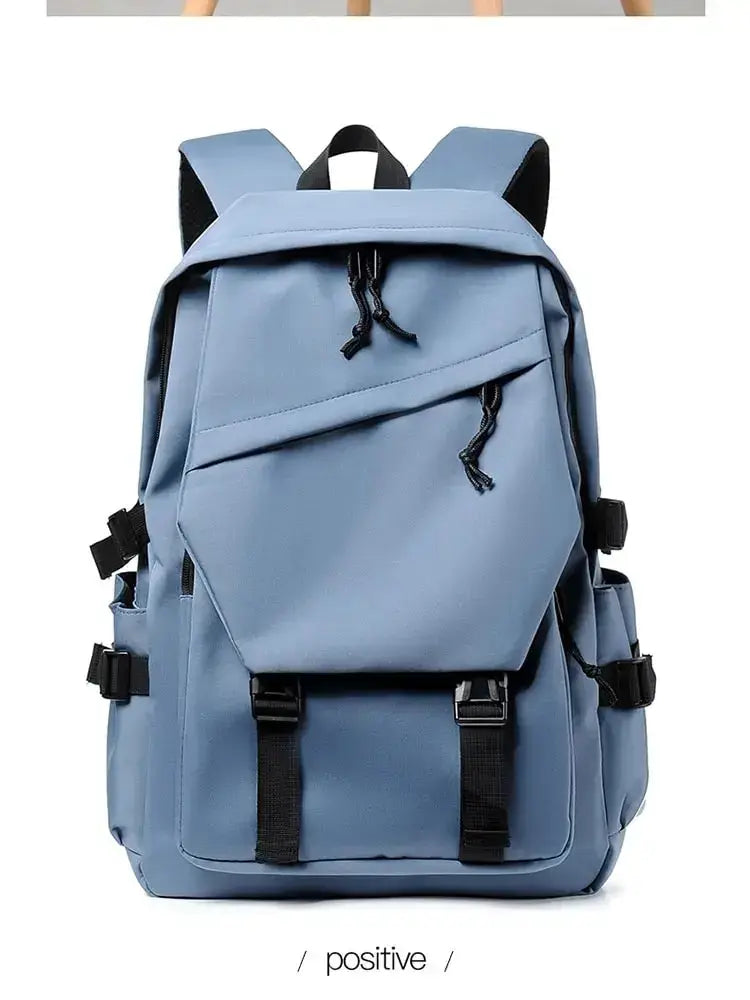 One 15 Inch Polyester Waterproof Solid Color Simple Men Backpack