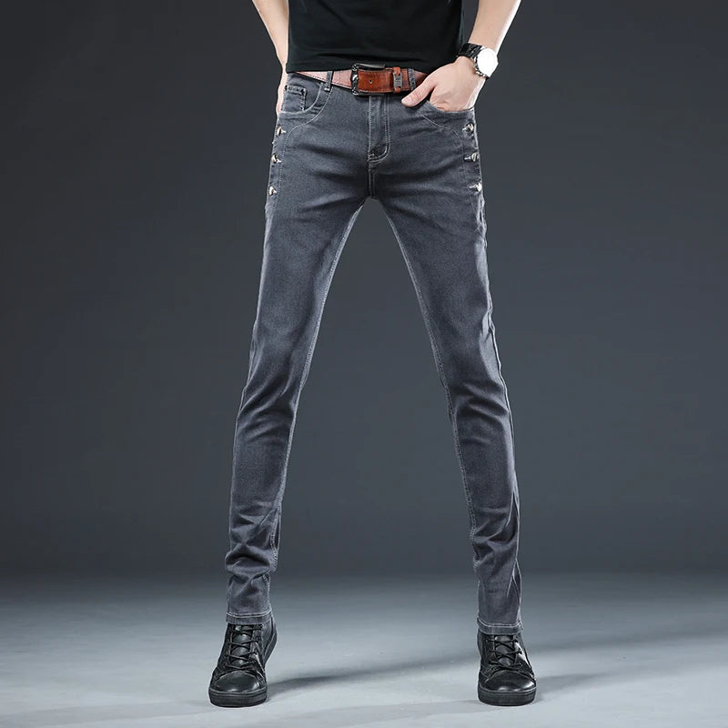 Slim Button Black Skinny Jeans